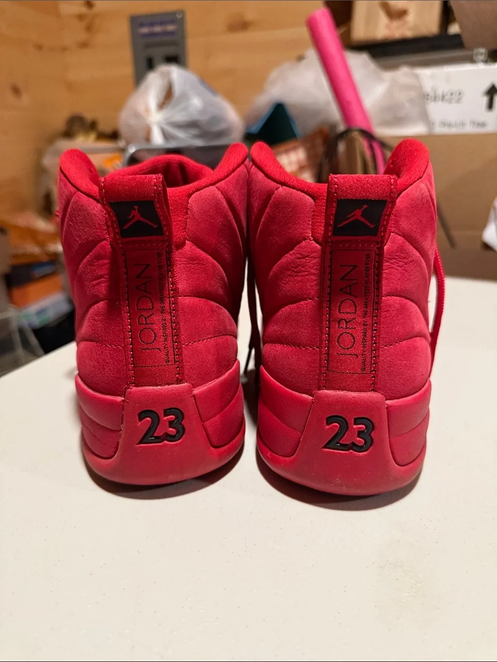 Jordan Men’s All-Red High-Top Sneakers